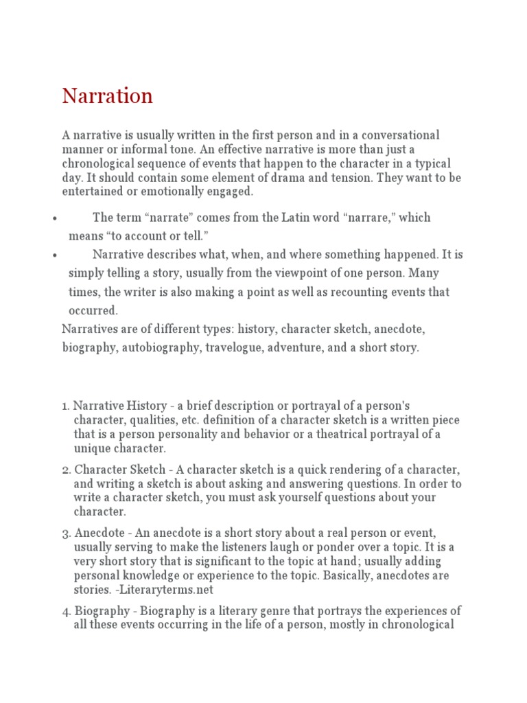 Reading and Writing Skills 2.1 PDF Narration Narrative