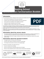 Reading School Entrance Test Familiarisation Booklet: Information