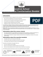 Kendrick School Entrance Test Familiarisation Booklet: Information