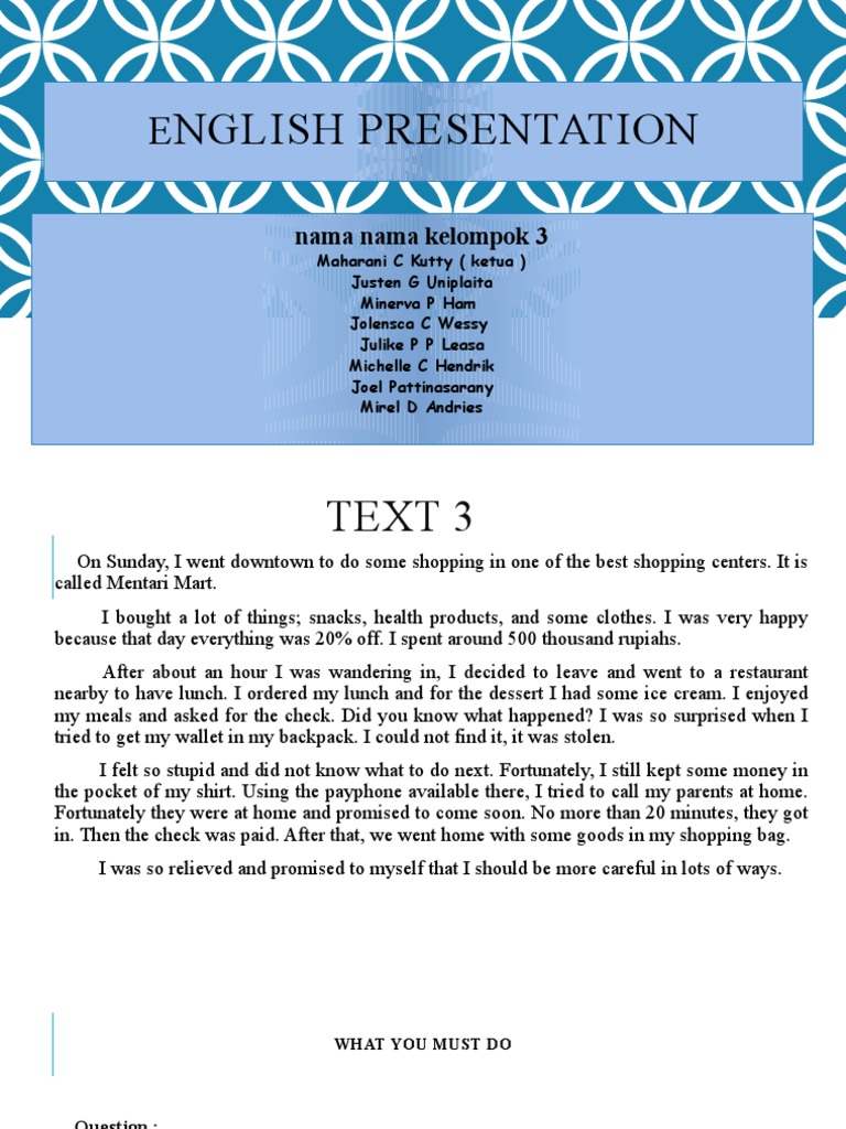 English Presentation Pdf Lunch Language Mechanics