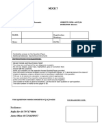 Mock 7: SUBJECT: Additional Mathematic SUBJECT CODE: 4037/01 Paper: 1 DURATION: 2hours CLASS: O Level