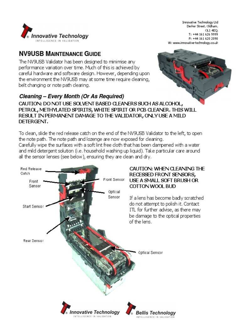 NV9USB Validator Maintenance Guide | PDF | Nature