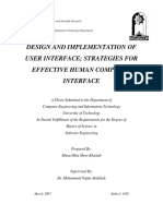 Design and Implementation of User Interface Strategies For Effective Human Computer Interface