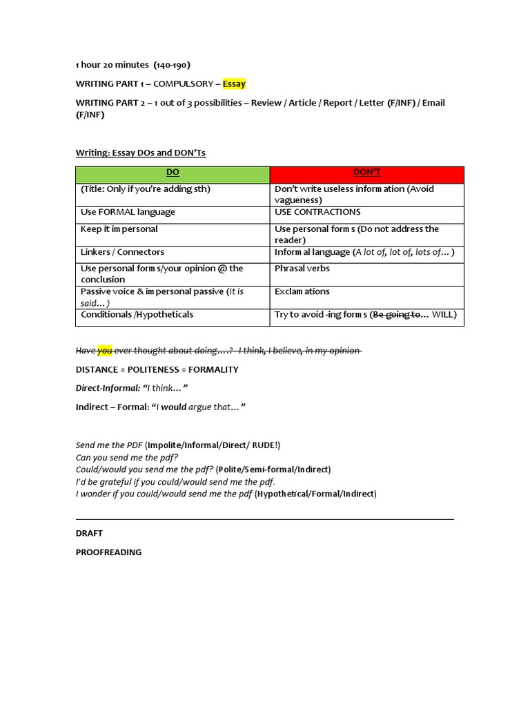 Essay Writing CAE Tips | PDF