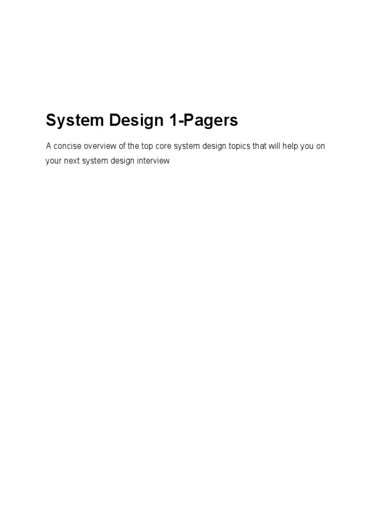 System Design Interview Cheat Sheet | PDF | Load Balancing (Computing ...