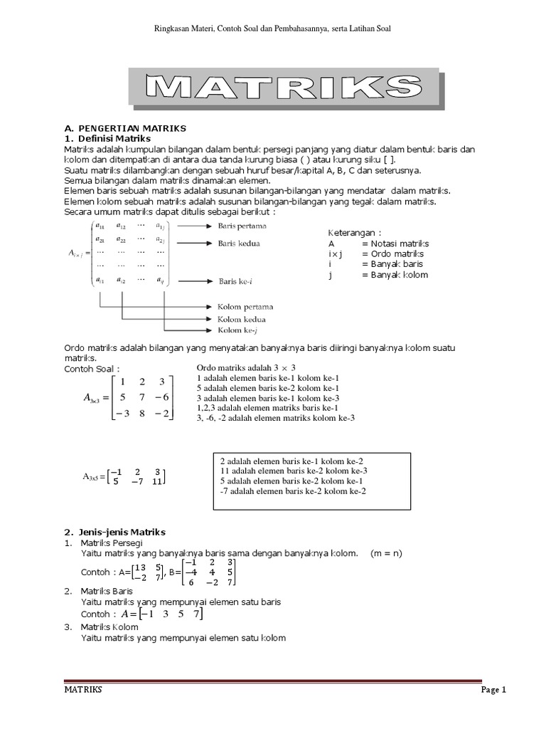 Matriks 2019 Materi 3 | PDF | Metode & Bahan Ajar | Sains & Matematika