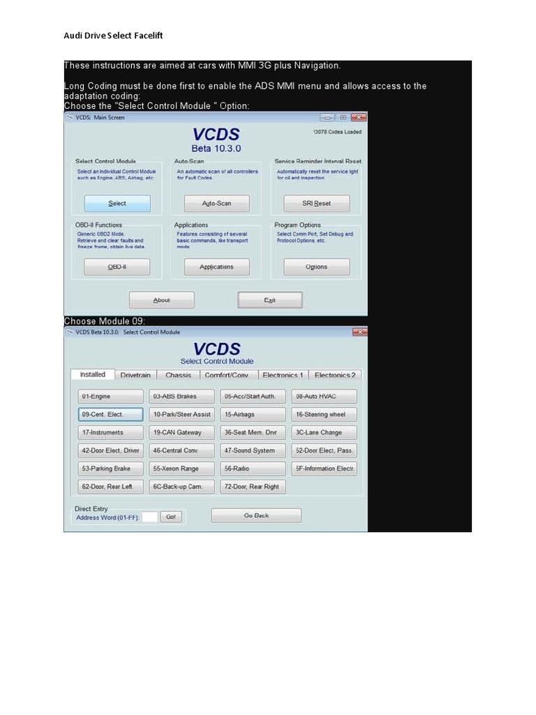 Audi Drive Select Facelift Coding Guide | PDF | Motor Vehicle | Vehicles