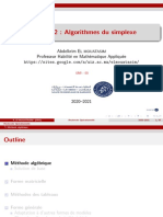 Chapitre 2: Algorithmes Du Simplexe: Abdelkrim E Professeur Habilité en Mathématique Appliquée