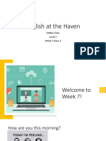 English at the Haven Online Class Level 2 Week 7 Class 3