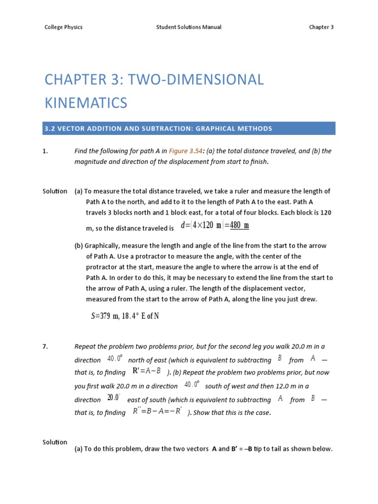 Chapter 3: Two-Dimensional Kinematics: 3.2 Vector Addition and ...
