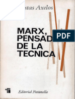 AXELOS, Kostas. Marx, Pensador de La Tecnica