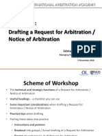 Workshop:: Drafting A Request For Arbitration / Notice of Arbitration