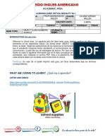 Fichas de Los Utiles Escolares en Ingles Gratis | PDF