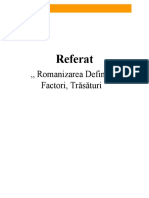 Referat Romanizarea - Definitie, Factori, Trasaturi