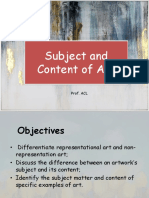 Subject and Content of Art