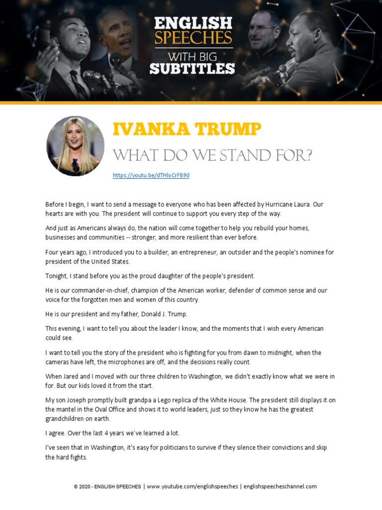 Transcript - Ivanka Trump | PDF | Donald Trump | American Government