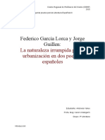 Federico García Lorca y Jorge Guillen: La Naturaleza Irrumpida Por La Urbanización en Dos Poemas Españoles