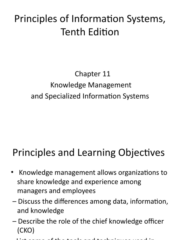 Principles of Information Systems, Tenth Edition | PDF | Knowledge ...