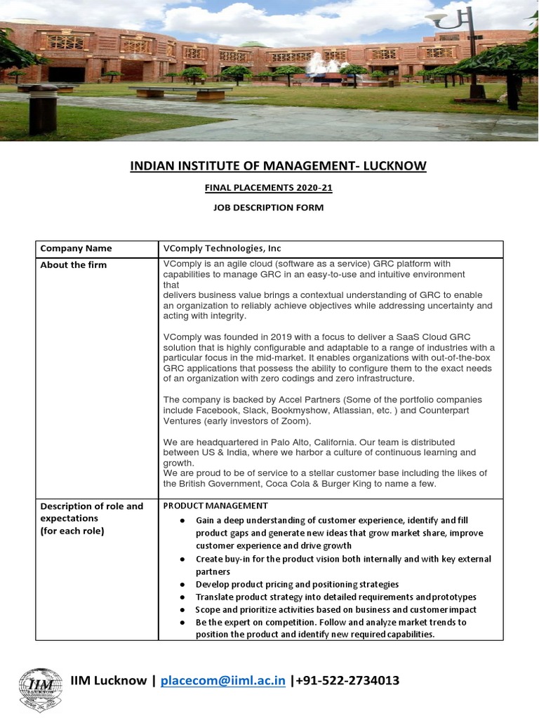 Indian Institute of ManagementLucknow Final Placements 202021 Job