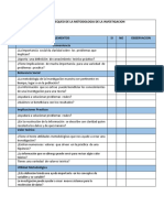 Lista de Chequeo de La Metodologia de La Investigacion