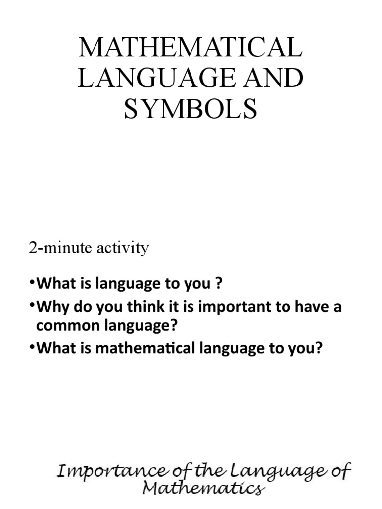 Math Language and Symbols | PDF | Set (Mathematics) | Function ...