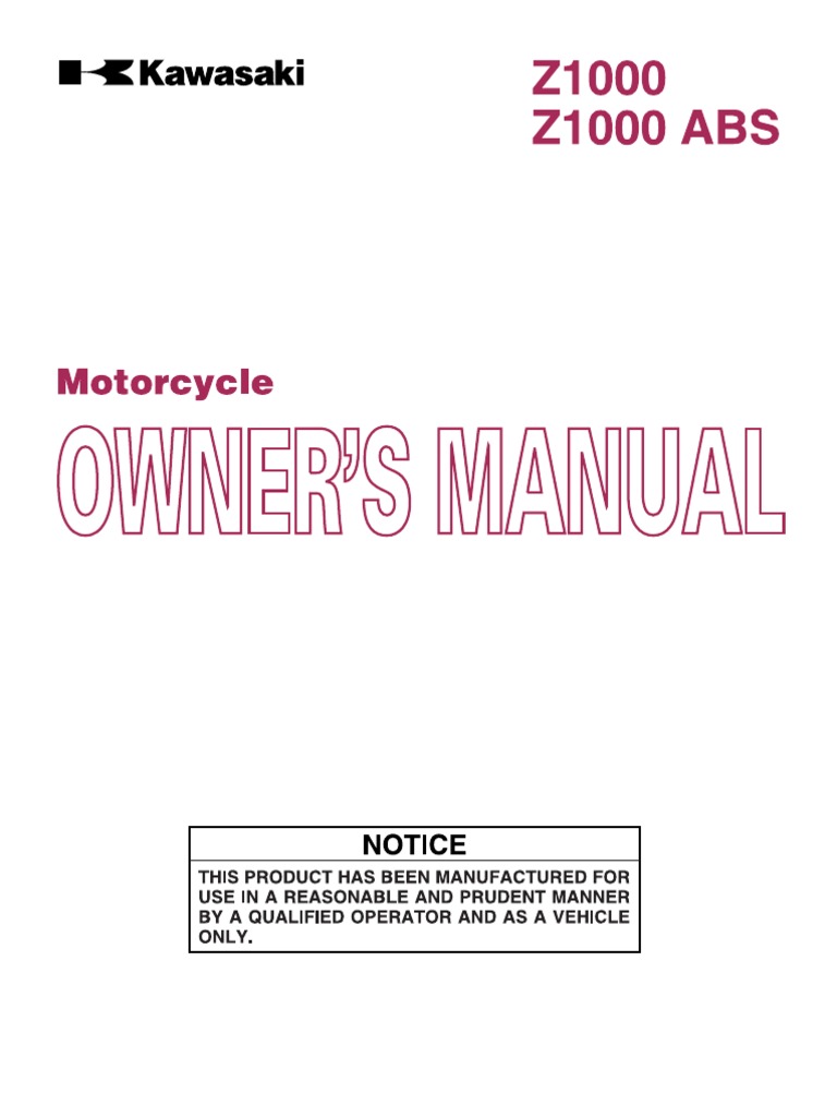Kawasaki Z1000 - 2009 - Manual de Usuario ENG | PDF | Anti Lock