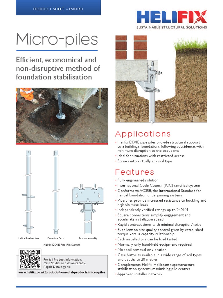 Helifix Micro-Pile Foundation Solutions | PDF | Deep Foundation ...