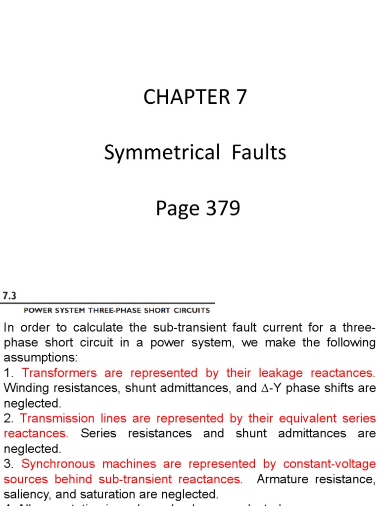 7.3 Three Phase Short Circuit | PDF | Transformer | Force