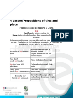 4 Lesson Prepositions of time and place