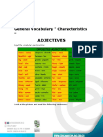 General Vocabulary - Characteristics