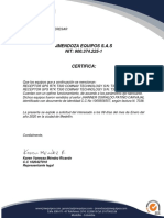 ANEXO 3. Certificacion Garantia Eqeuipos Topograficos