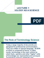 Terminology As A Science