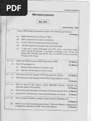 Microprocessor and Communication Systems Exam Guide | PDF | Areas