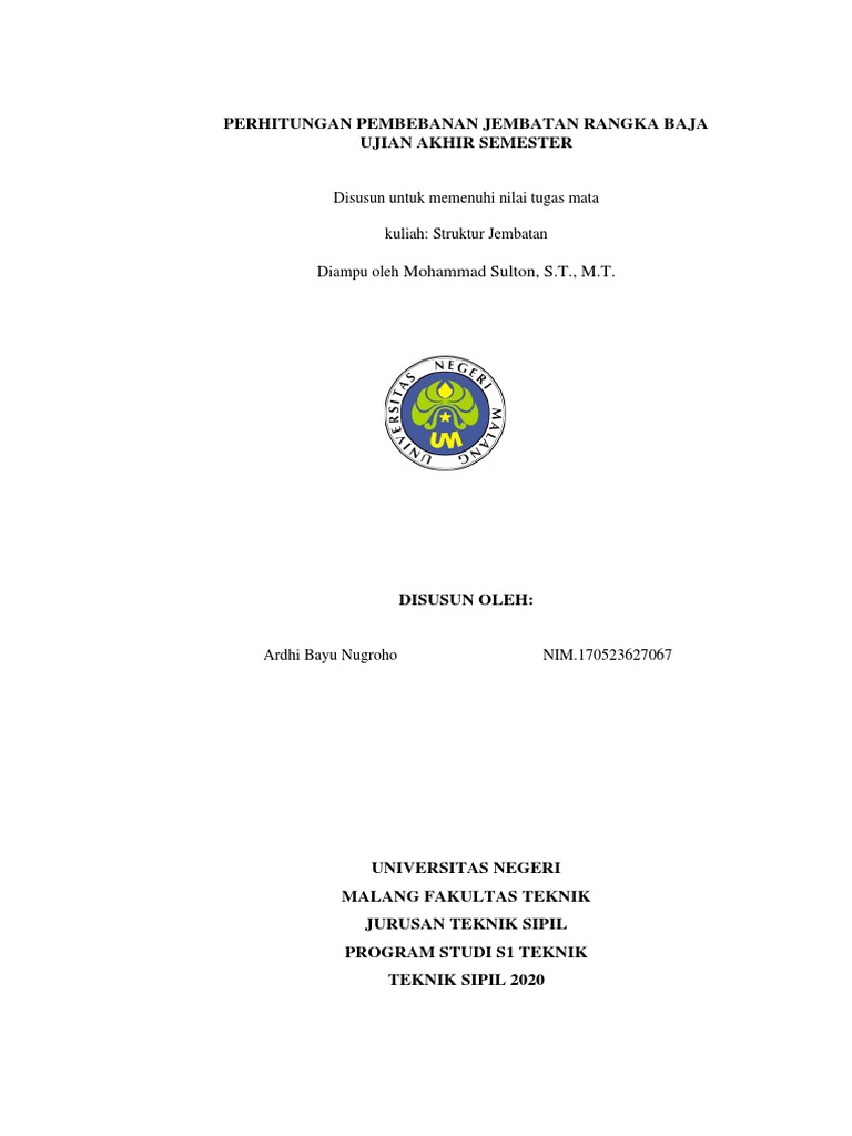 Perhitungan Pembebanan Jembatan Rangka Baja Pdf