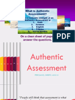 What Is Authentic Assessment?: On A Clean Sheet of Paper, Answer The Questions