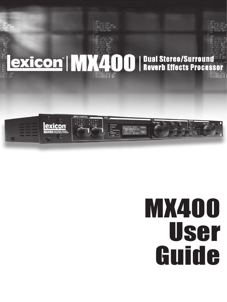 Lexicon Mx400 Manual PDF Electronics Computer Engineering