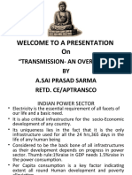 Welcome To A Presentation On: "Transmission-An Over View" BY A.Sai Prasad Sarma Retd. Ce/Aptransco