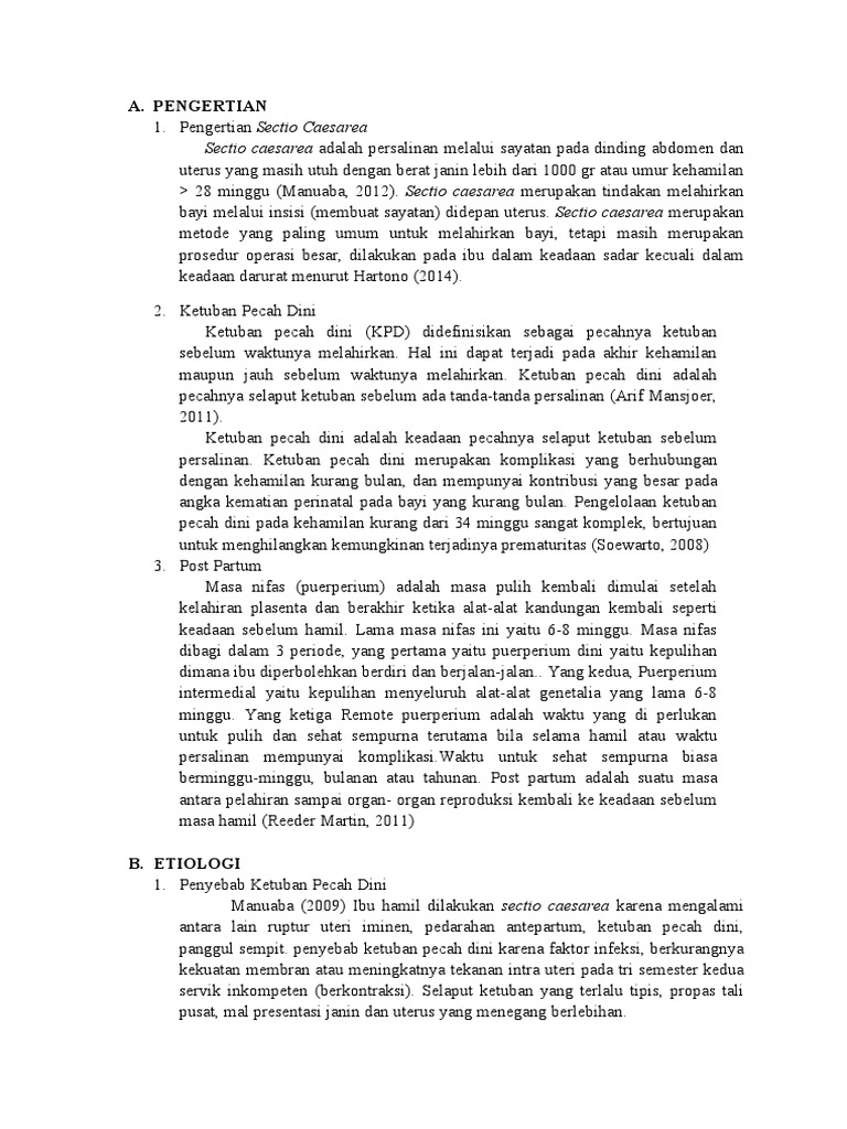 Indikasi dan Komplikasi Sectio Caesarea | PDF