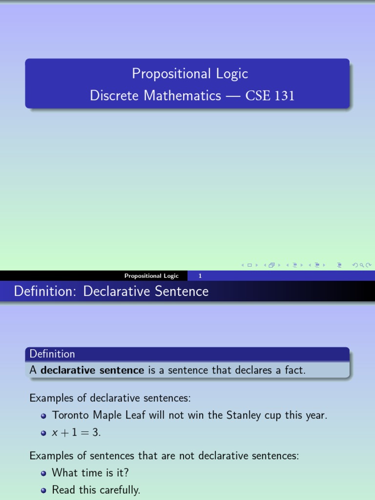 s1.1 Propositional Logic | Download Free PDF | If And Only If | Proposition