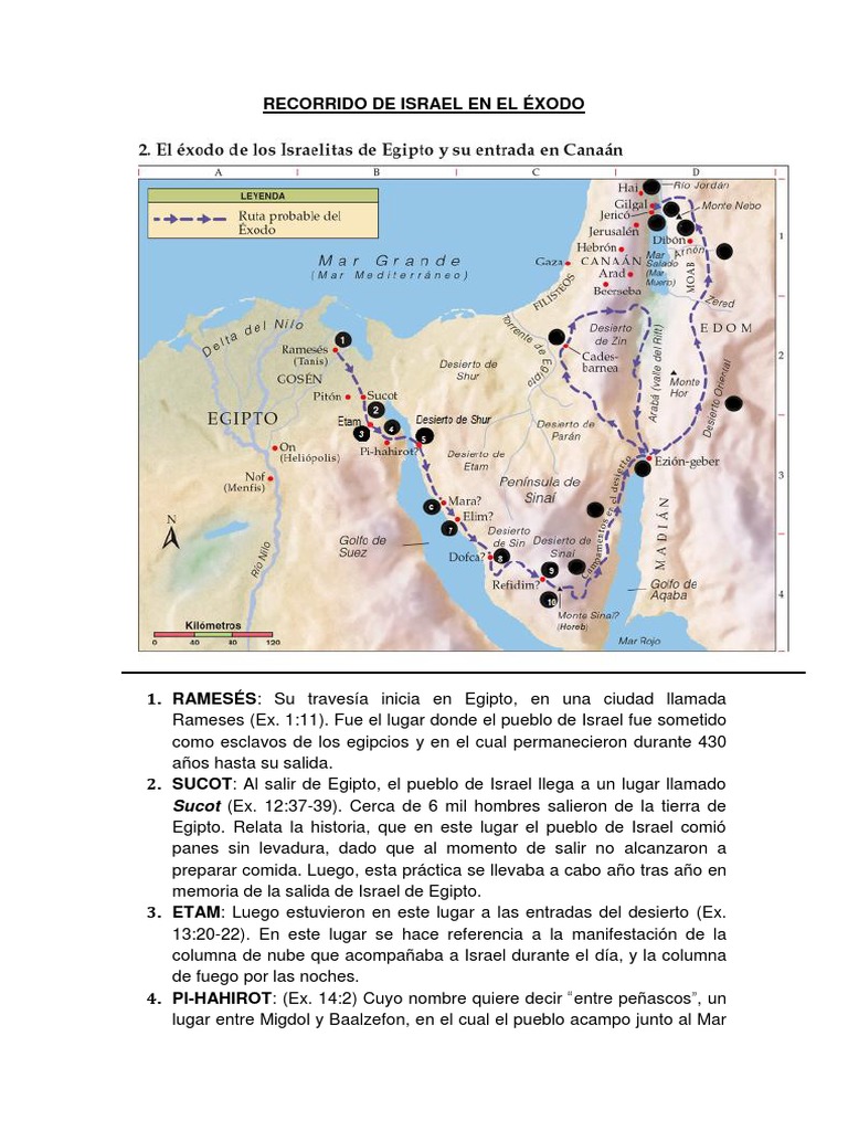 Recorrido del Éxodo de Israel | PDF | Libro del éxodo | Moisés