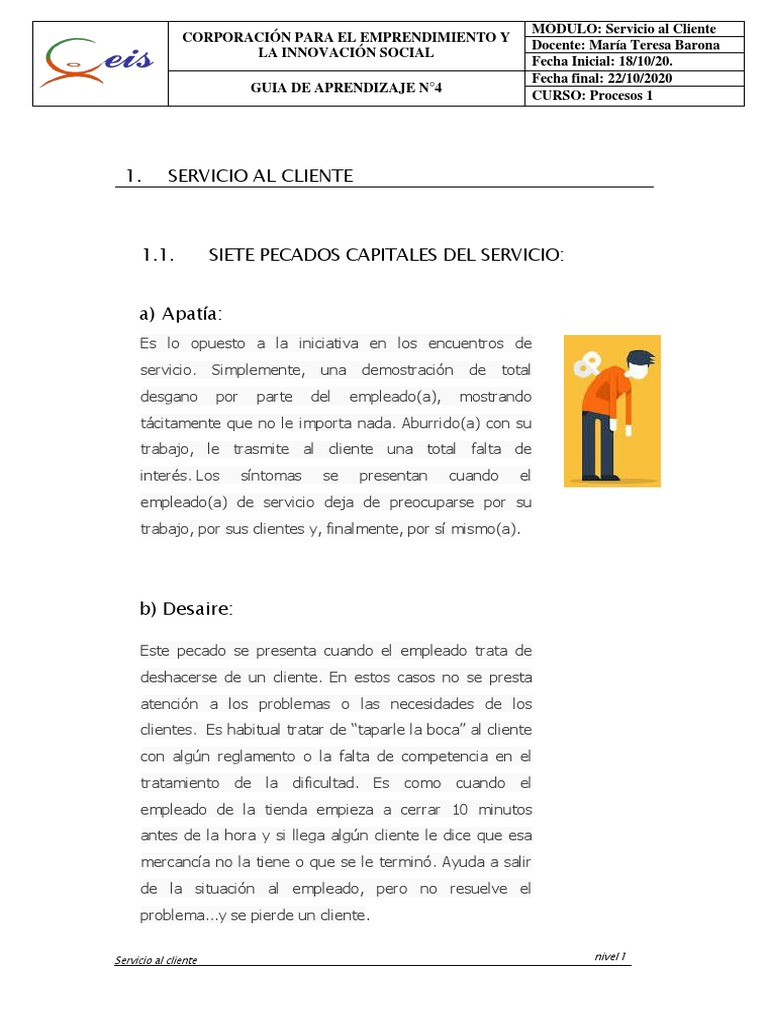 Siete Pecados en el Servicio al Cliente | PDF | Cliente | Servicio al ...