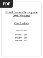 Federal Bureau of Investigation 2001 (Abridged) Case Analysis