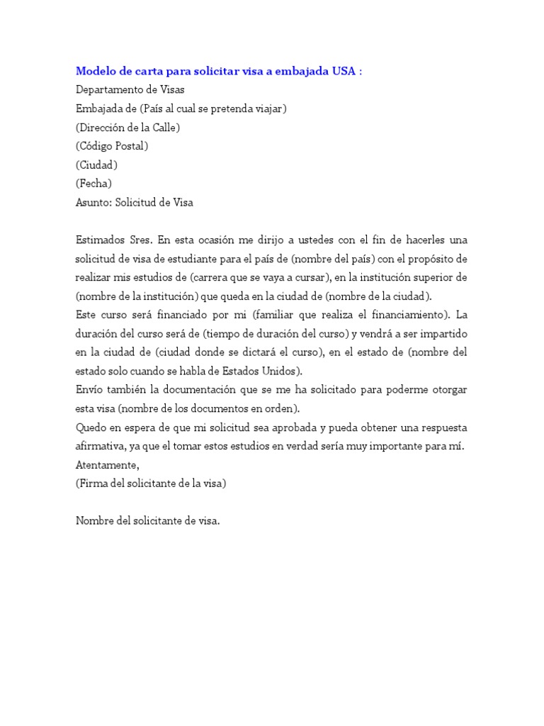 Top 103+ imagen modelo de carta para el consulado americano