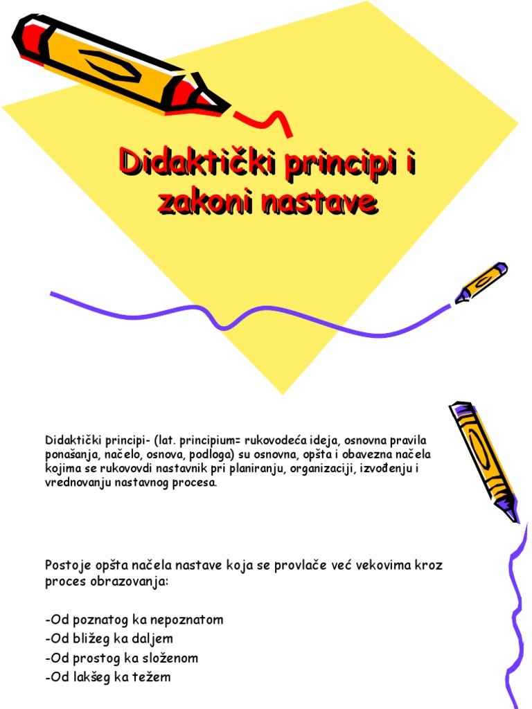 Didakticki Principi, Nastava I Inovacije U Nastavi | PDF