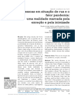 Pessoas em situação de rua e o fator pandemia