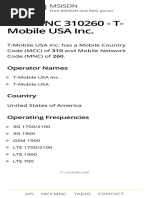 MCCMNC 310260 - T-Mobile Usa Inc.