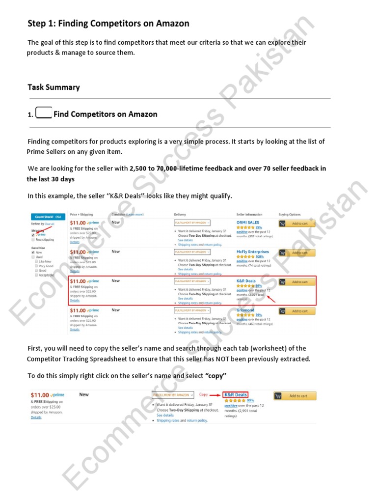 Finding Amazon Competitors Efficiently | PDF | Computing | Business