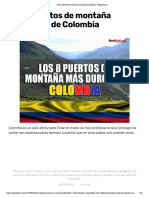 Los 8 Puertos de Montaña Más Duros de Colombia - Noticiclismo