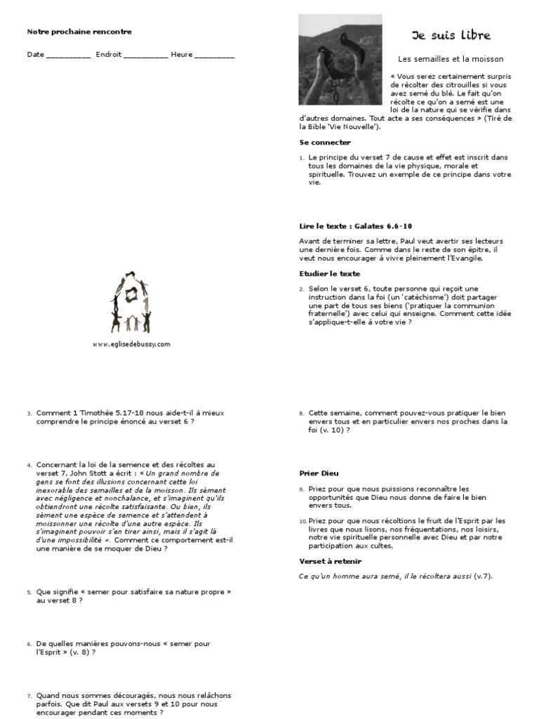 La loi de semence et moisson biblique | PDF | Religions et croyances ...