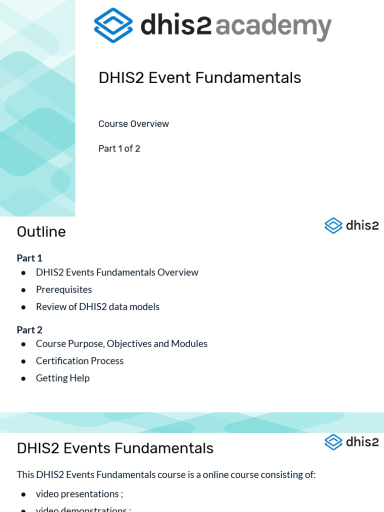 DHIS2 Event Fundamentals: Course Overview Part 1 of 2 | PDF | Business